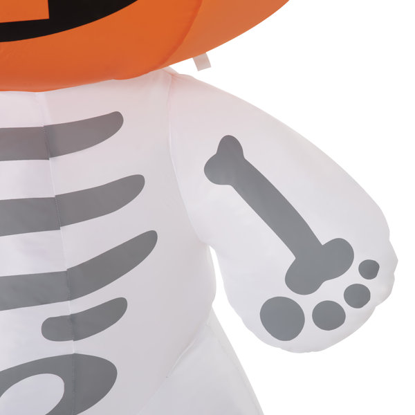 The Holiday Aisle® 6Ft Inflatable Halloween Smiling Skeleton Ghost With